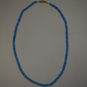 17" 4.5mm Rondelle Cut Genuine Blue Topaz Necklace